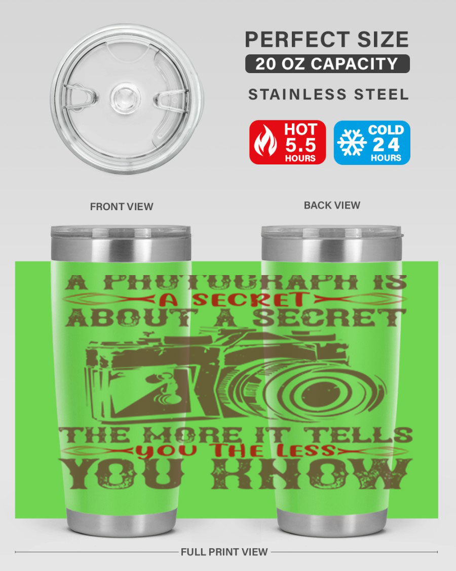 A stylish 20oz and 30oz stainless steel tumbler featuring double wall vacuum insulation, designed to keep drinks hot or cold for hours.