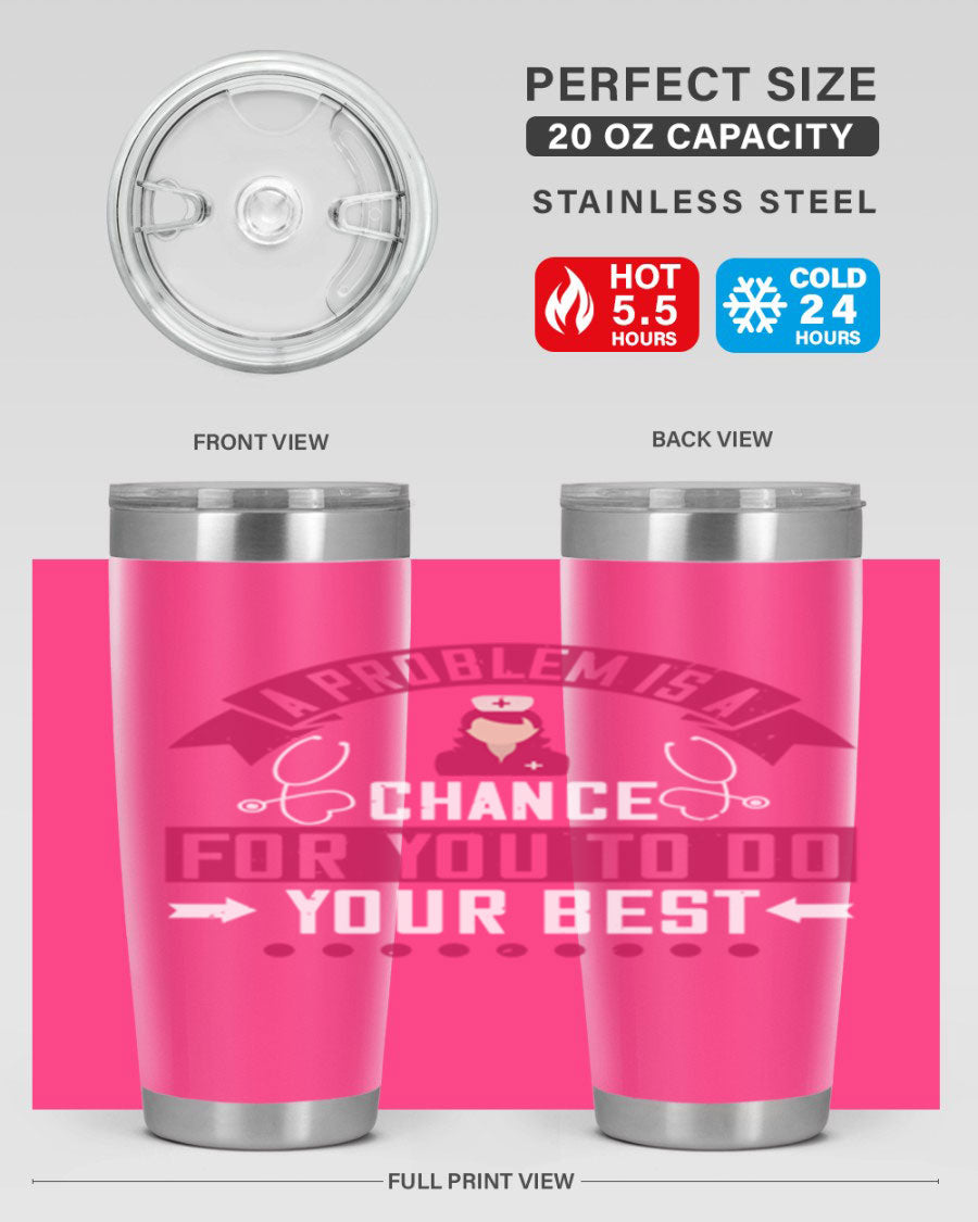 A stainless steel tumbler with a motivational quote, featuring a double wall vacuum design for insulation.