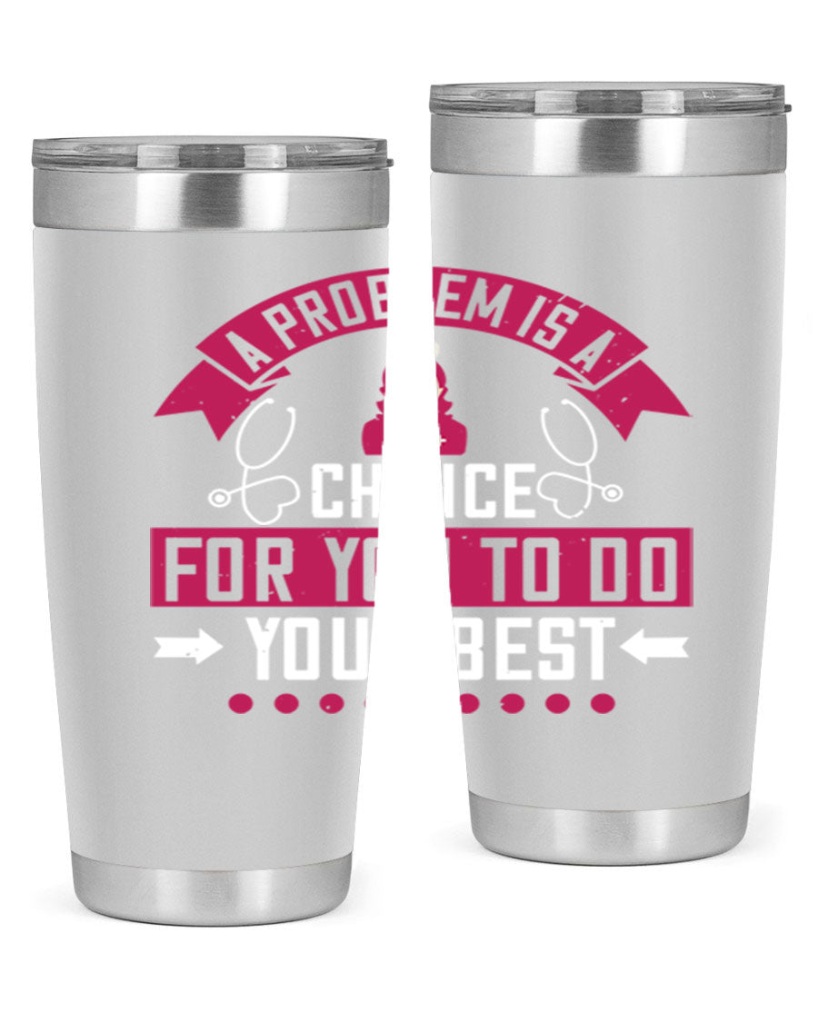 A stainless steel tumbler with a motivational quote, featuring a double wall vacuum design for insulation.