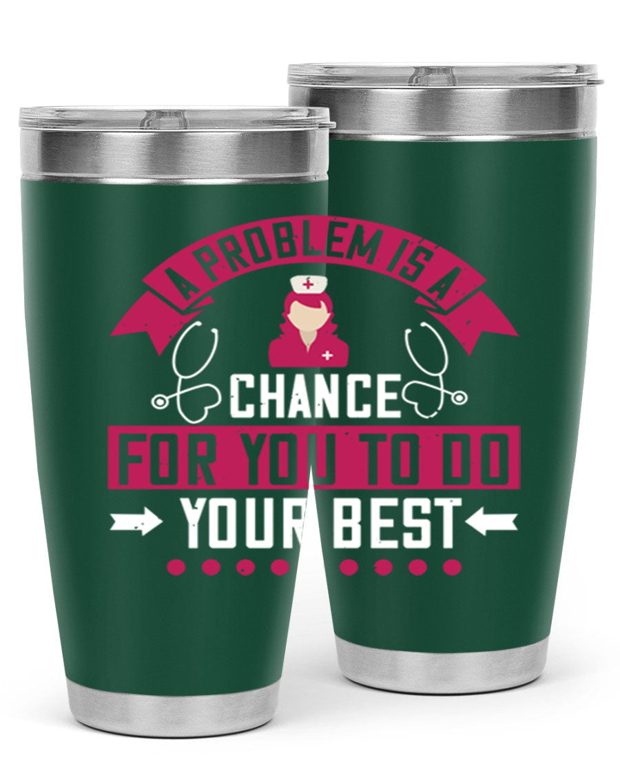 A stainless steel tumbler with a motivational quote, featuring a double wall vacuum design for insulation.