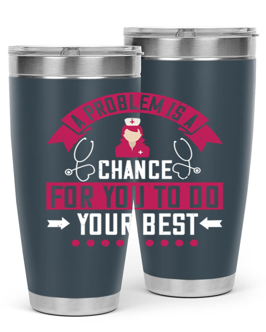 A stainless steel tumbler with a motivational quote, featuring a double wall vacuum design for insulation.