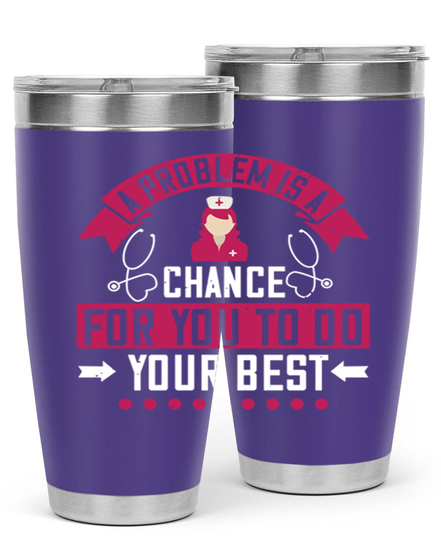A stainless steel tumbler with a motivational quote, featuring a double wall vacuum design for insulation.
