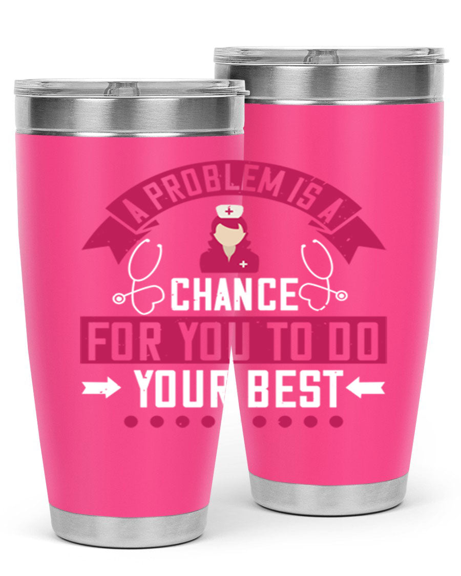 A stainless steel tumbler with a motivational quote, featuring a double wall vacuum design for insulation.
