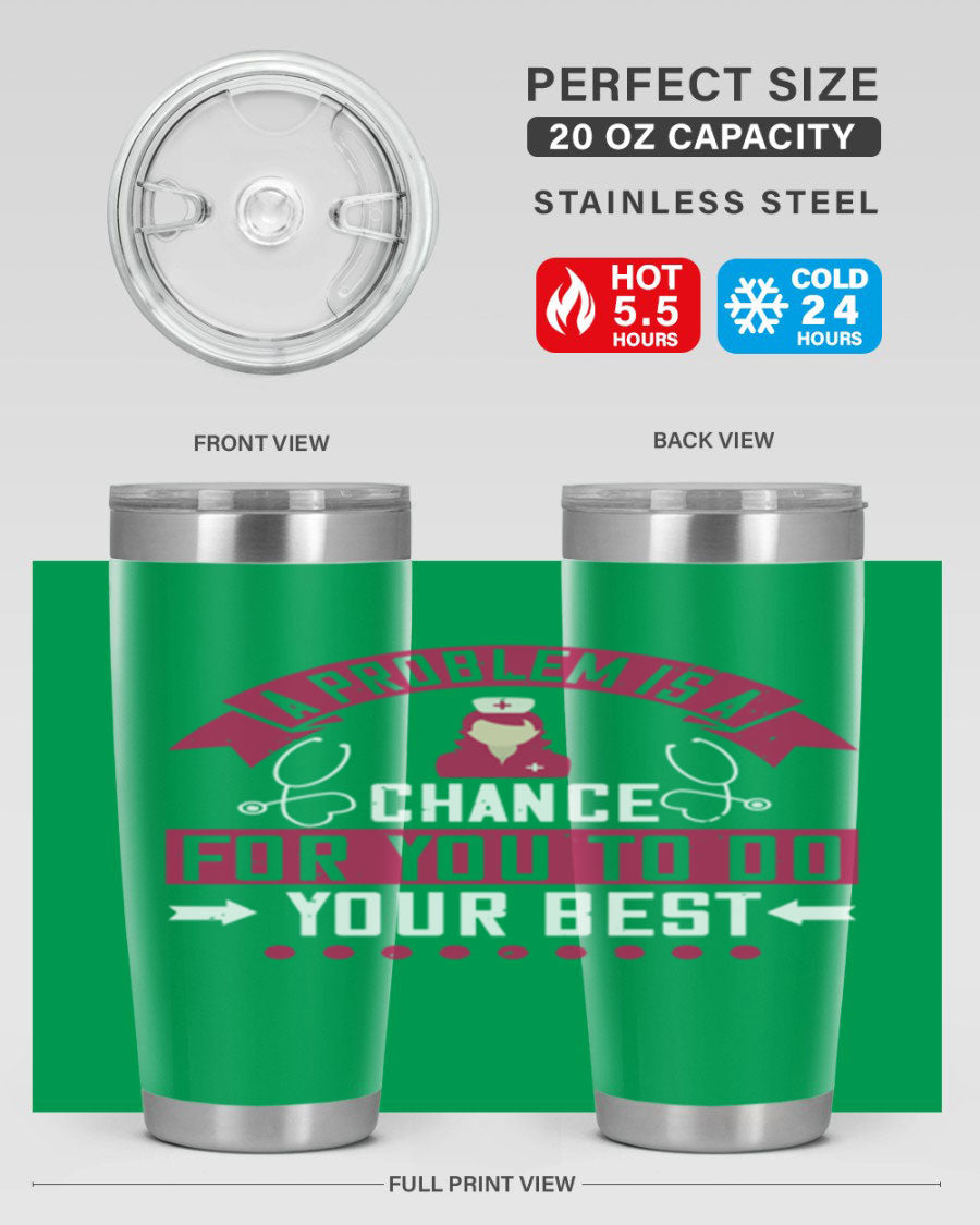 A stainless steel tumbler with a motivational quote, featuring a double wall vacuum design for insulation.