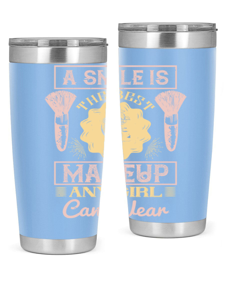 Stylish 20oz and 30oz tumblers with a positive quote, made of stainless steel, perfect for hot and cold beverages.