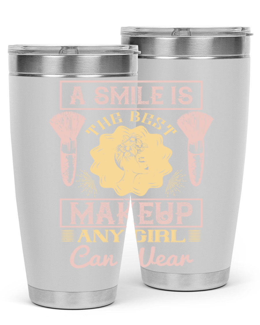 Stylish 20oz and 30oz tumblers with a positive quote, made of stainless steel, perfect for hot and cold beverages.