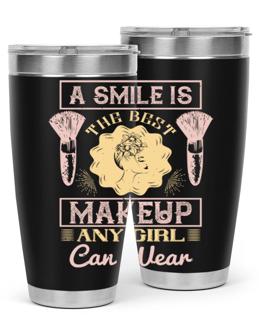Stylish 20oz and 30oz tumblers with a positive quote, made of stainless steel, perfect for hot and cold beverages.