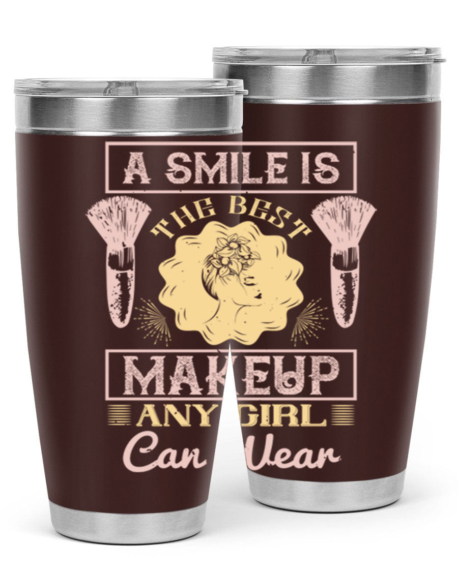 Stylish 20oz and 30oz tumblers with a positive quote, made of stainless steel, perfect for hot and cold beverages.