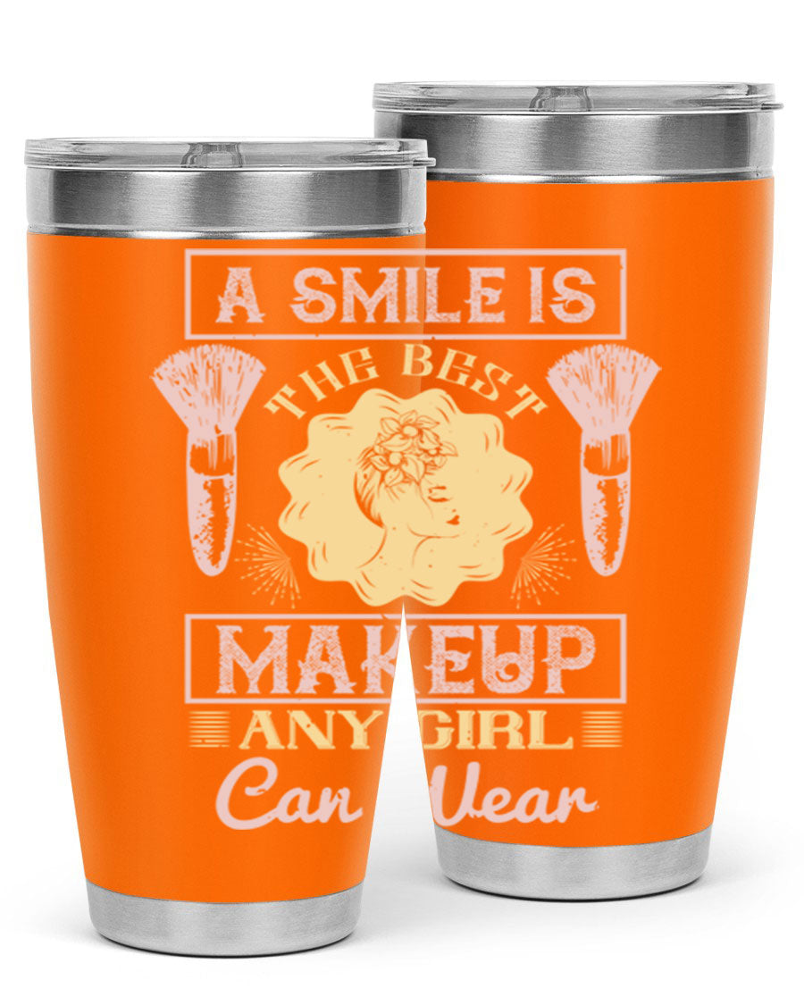 Stylish 20oz and 30oz tumblers with a positive quote, made of stainless steel, perfect for hot and cold beverages.