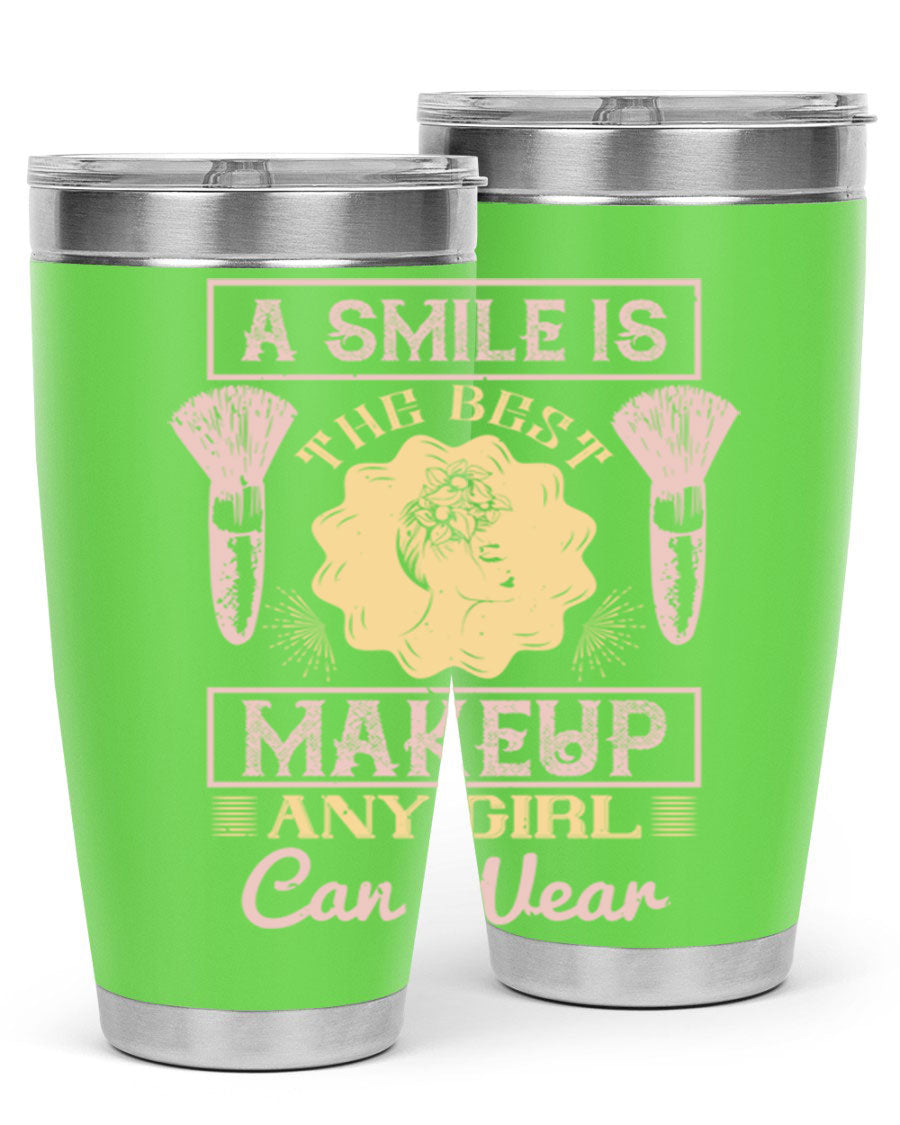Stylish 20oz and 30oz tumblers with a positive quote, made of stainless steel, perfect for hot and cold beverages.