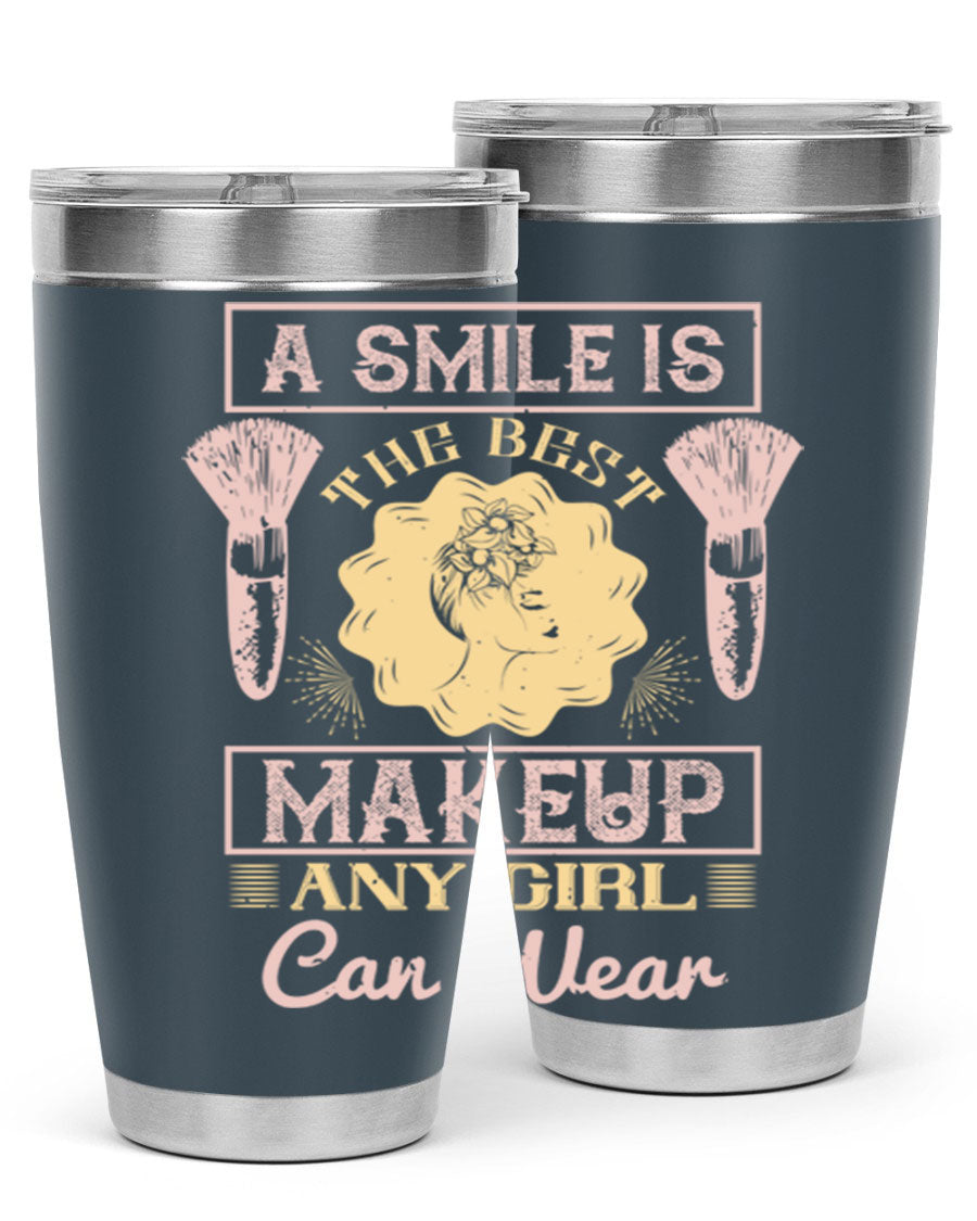 Stylish 20oz and 30oz tumblers with a positive quote, made of stainless steel, perfect for hot and cold beverages.