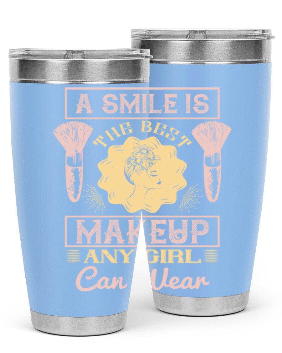 Stylish 20oz and 30oz tumblers with a positive quote, made of stainless steel, perfect for hot and cold beverages.