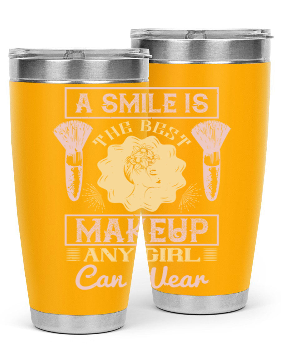 Stylish 20oz and 30oz tumblers with a positive quote, made of stainless steel, perfect for hot and cold beverages.