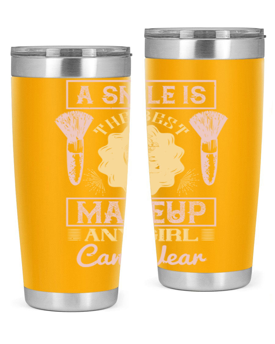 Stylish 20oz and 30oz tumblers with a positive quote, made of stainless steel, perfect for hot and cold beverages.