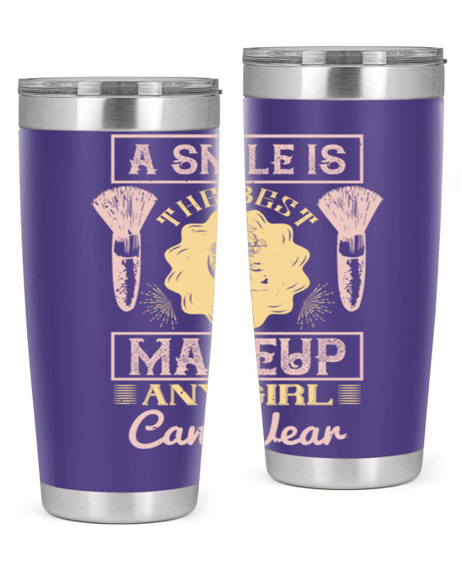 Stylish 20oz and 30oz tumblers with a positive quote, made of stainless steel, perfect for hot and cold beverages.