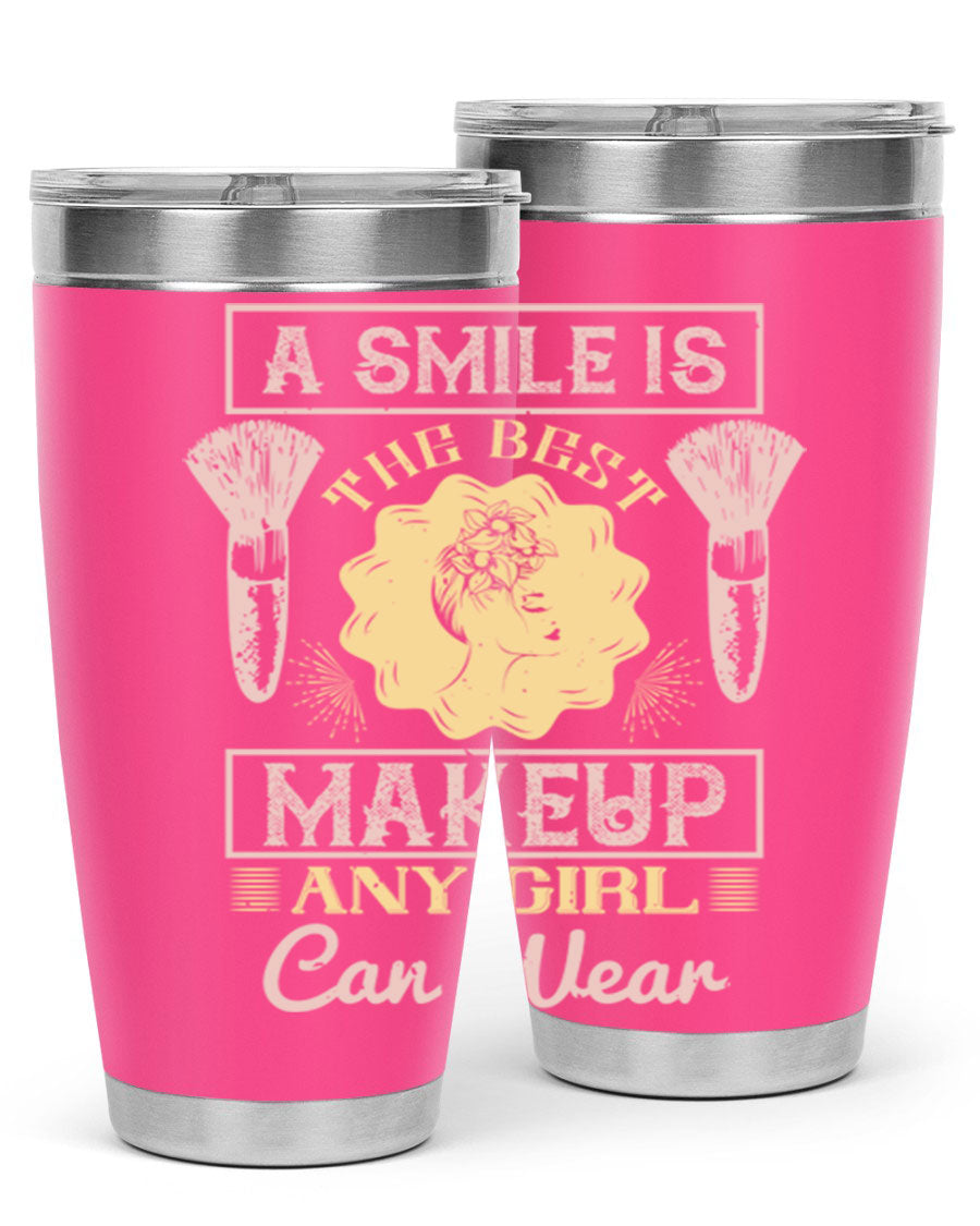 Stylish 20oz and 30oz tumblers with a positive quote, made of stainless steel, perfect for hot and cold beverages.