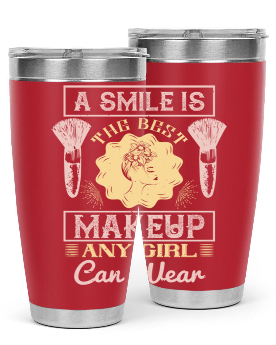 Stylish 20oz and 30oz tumblers with a positive quote, made of stainless steel, perfect for hot and cold beverages.