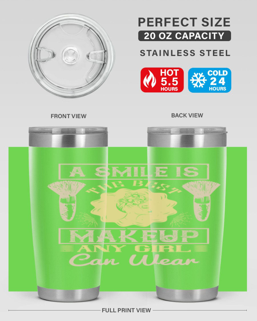 Stylish 20oz and 30oz tumblers with a positive quote, made of stainless steel, perfect for hot and cold beverages.