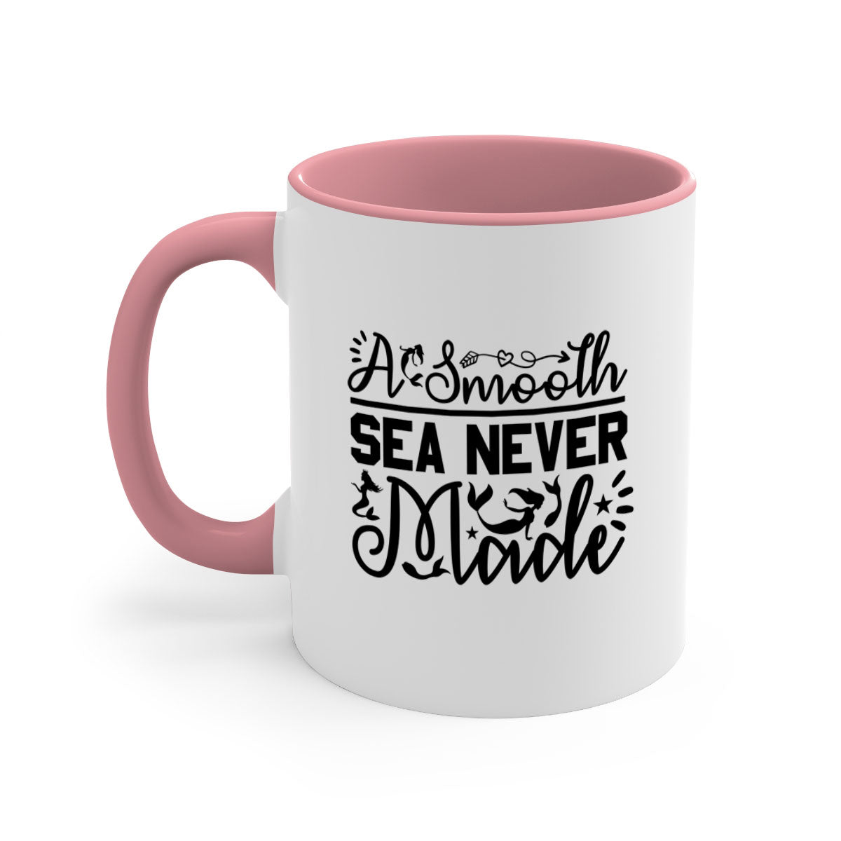 A Smooth Sea Never Made 11# mermaid mug with a glossy finish, featuring a colored handle and interior, available in five vibrant colors.