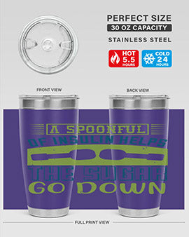 A stylish double wall vacuum stainless steel tumbler with a fun diabetes-themed design, available in 20oz and 30oz sizes.