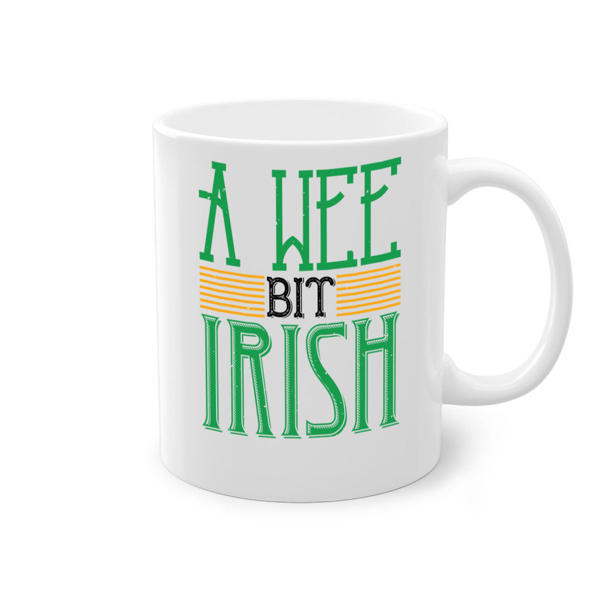 A vibrant two-tone A Wee Bit Irish Mug with a colored handle and glossy finish, perfect for coffee or tea.
