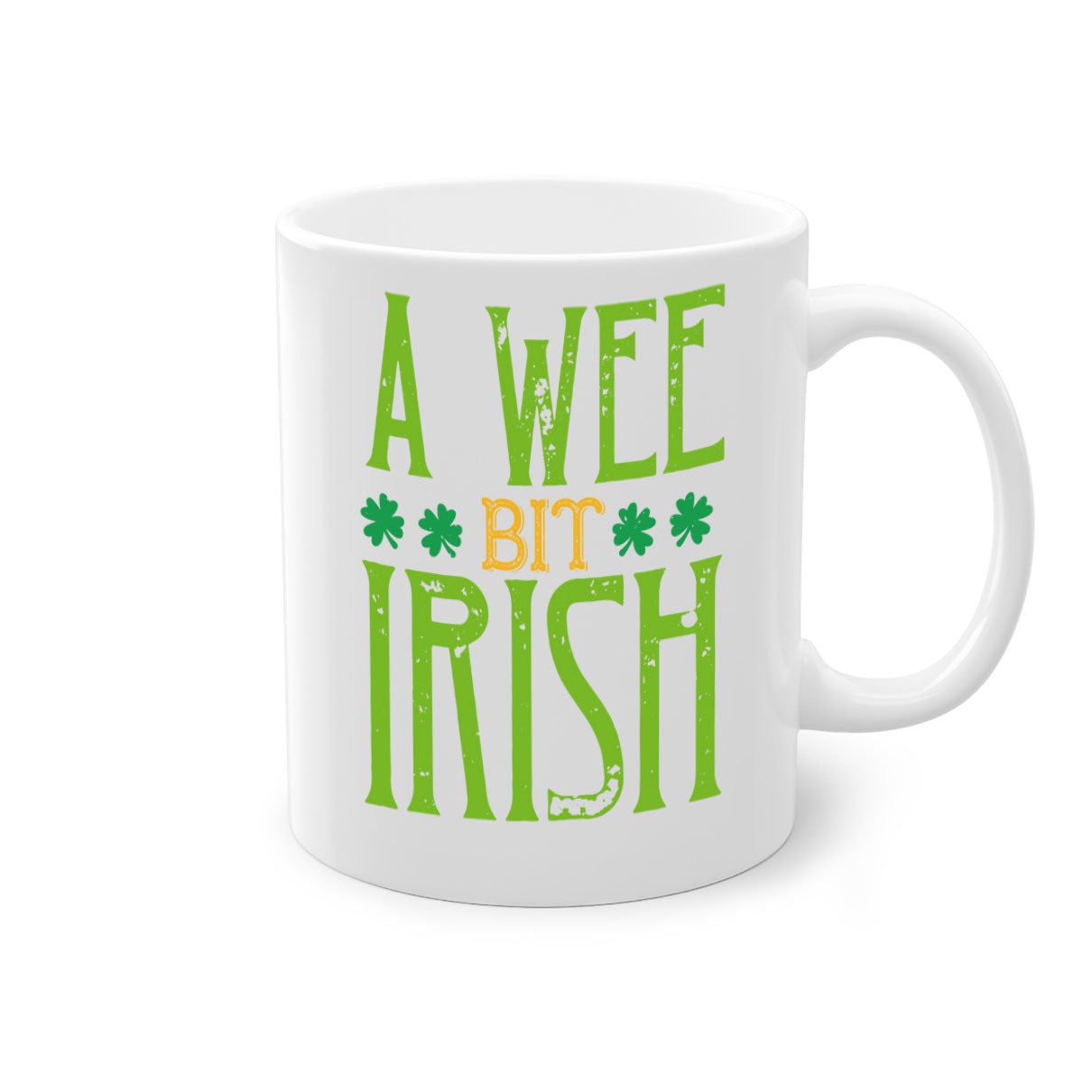 A Wee Bit Irish Style 145# Mug featuring a two-tone design with a colored handle and glossy finish, perfect for coffee or tea.