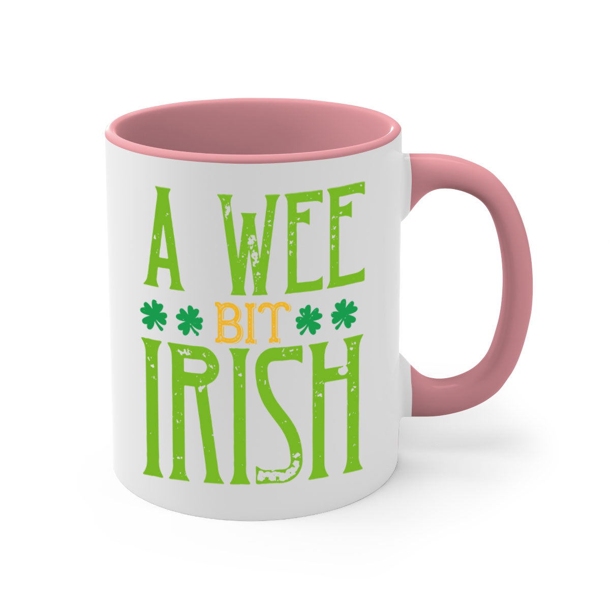 A Wee Bit Irish Style 145# Mug featuring a two-tone design with a colored handle and glossy finish, perfect for coffee or tea.