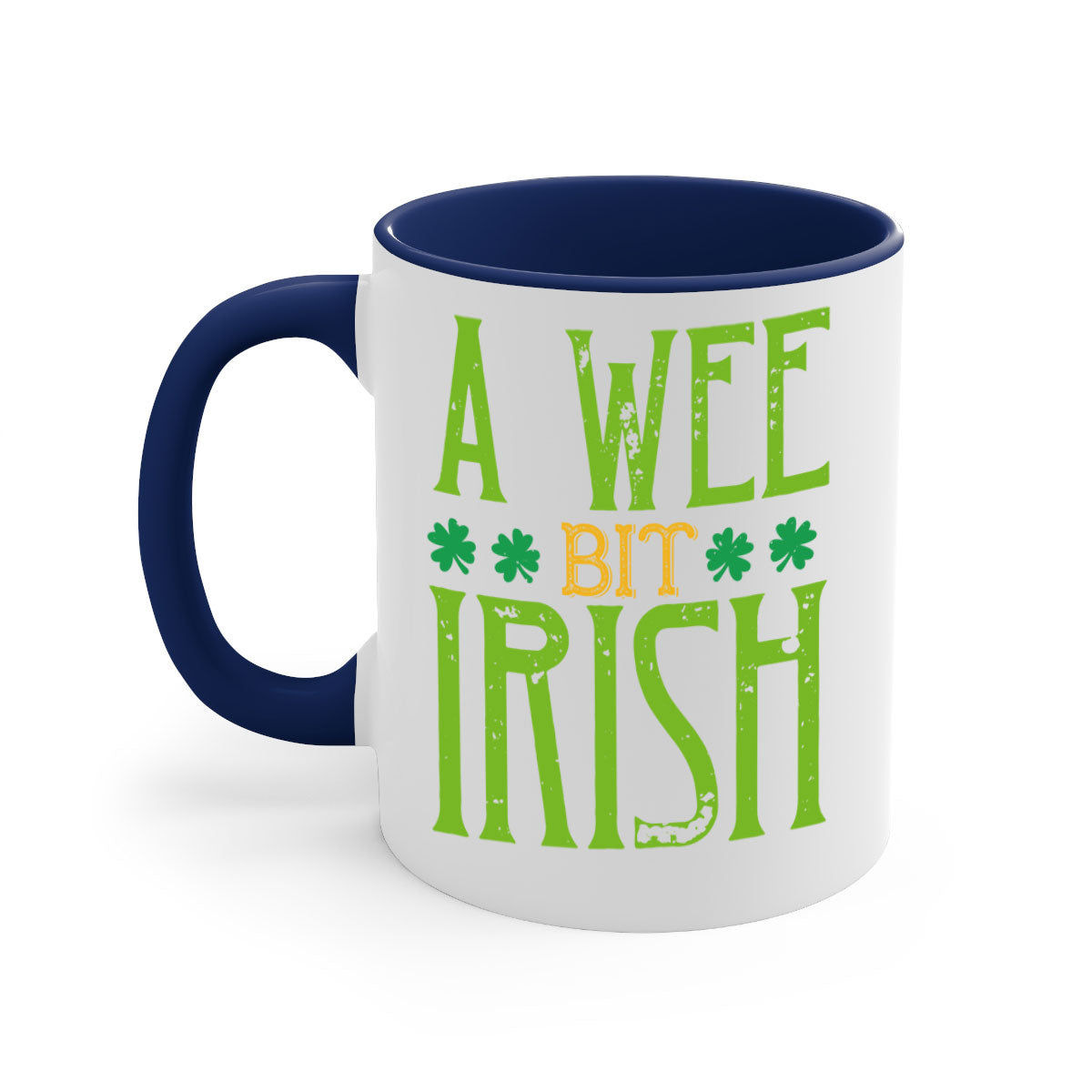 A Wee Bit Irish Style 145# Mug featuring a two-tone design with a colored handle and glossy finish, perfect for coffee or tea.