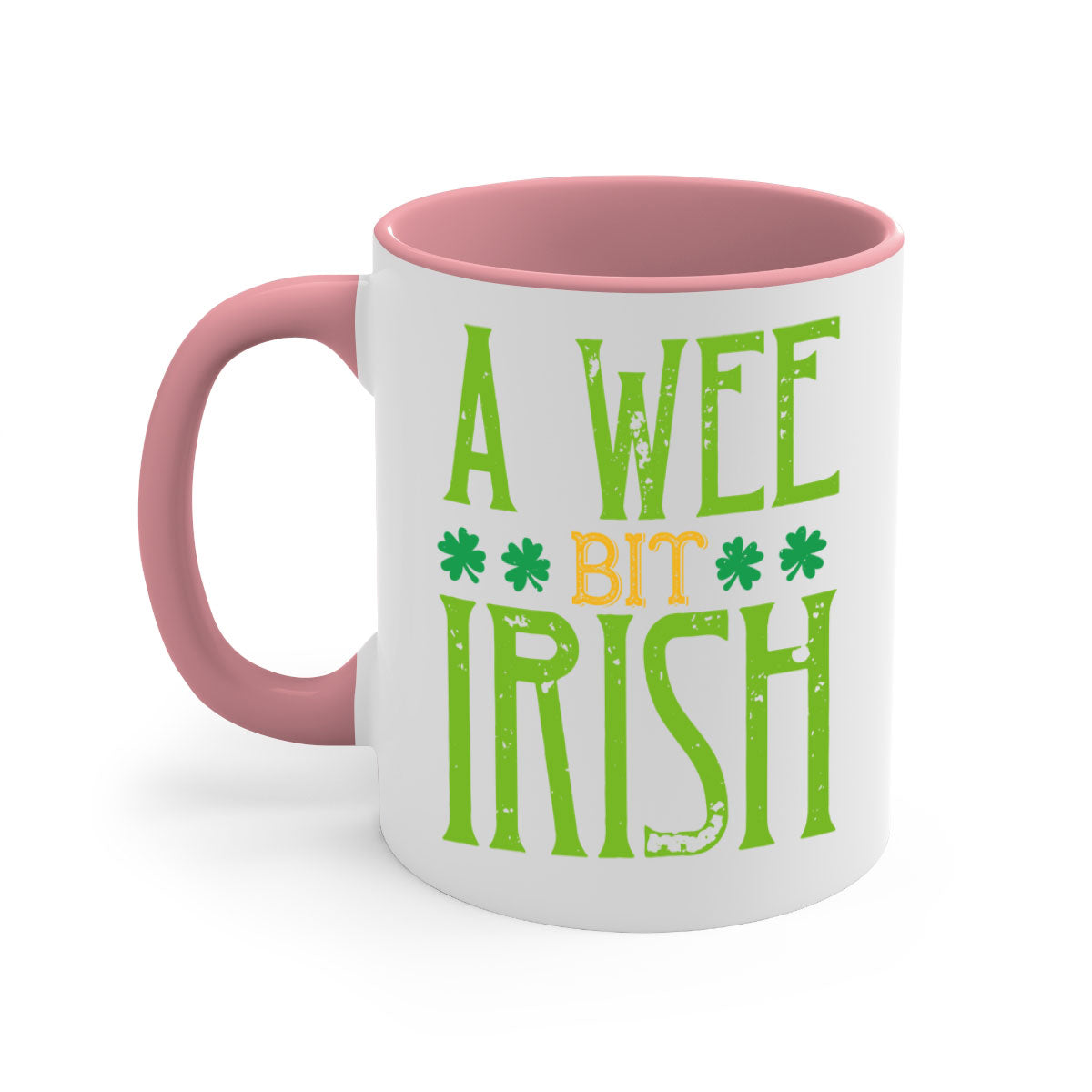 A Wee Bit Irish Style 145# Mug featuring a two-tone design with a colored handle and glossy finish, perfect for coffee or tea.