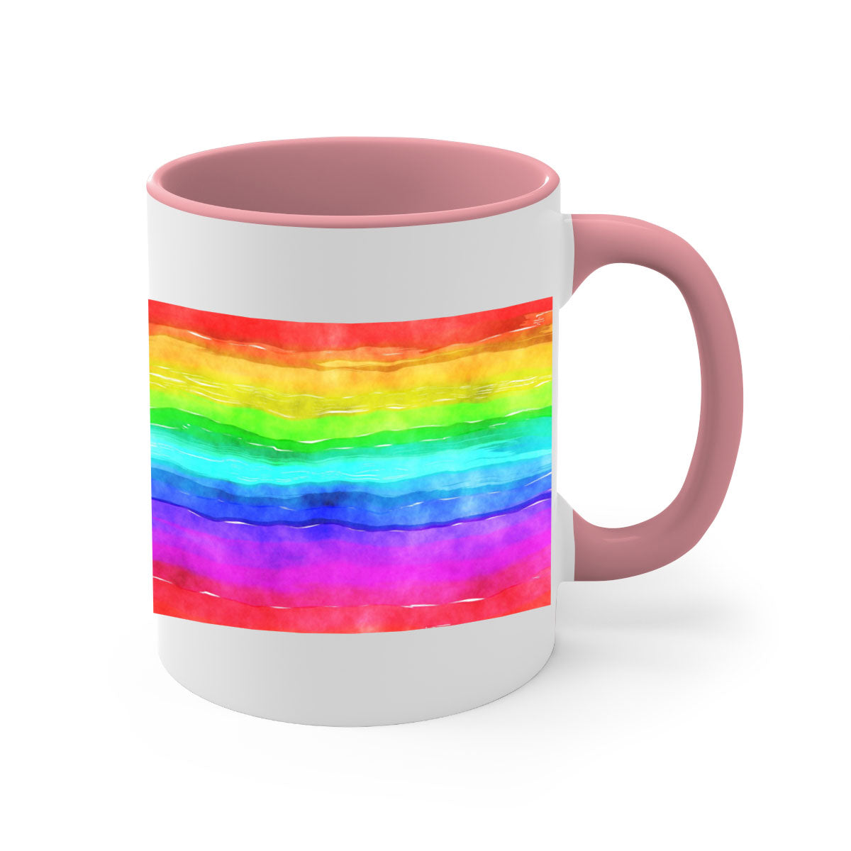 Abstract Rainbow 18# Mug featuring a glossy finish, colorful handle, and vibrant interior, perfect for coffee and tea lovers.