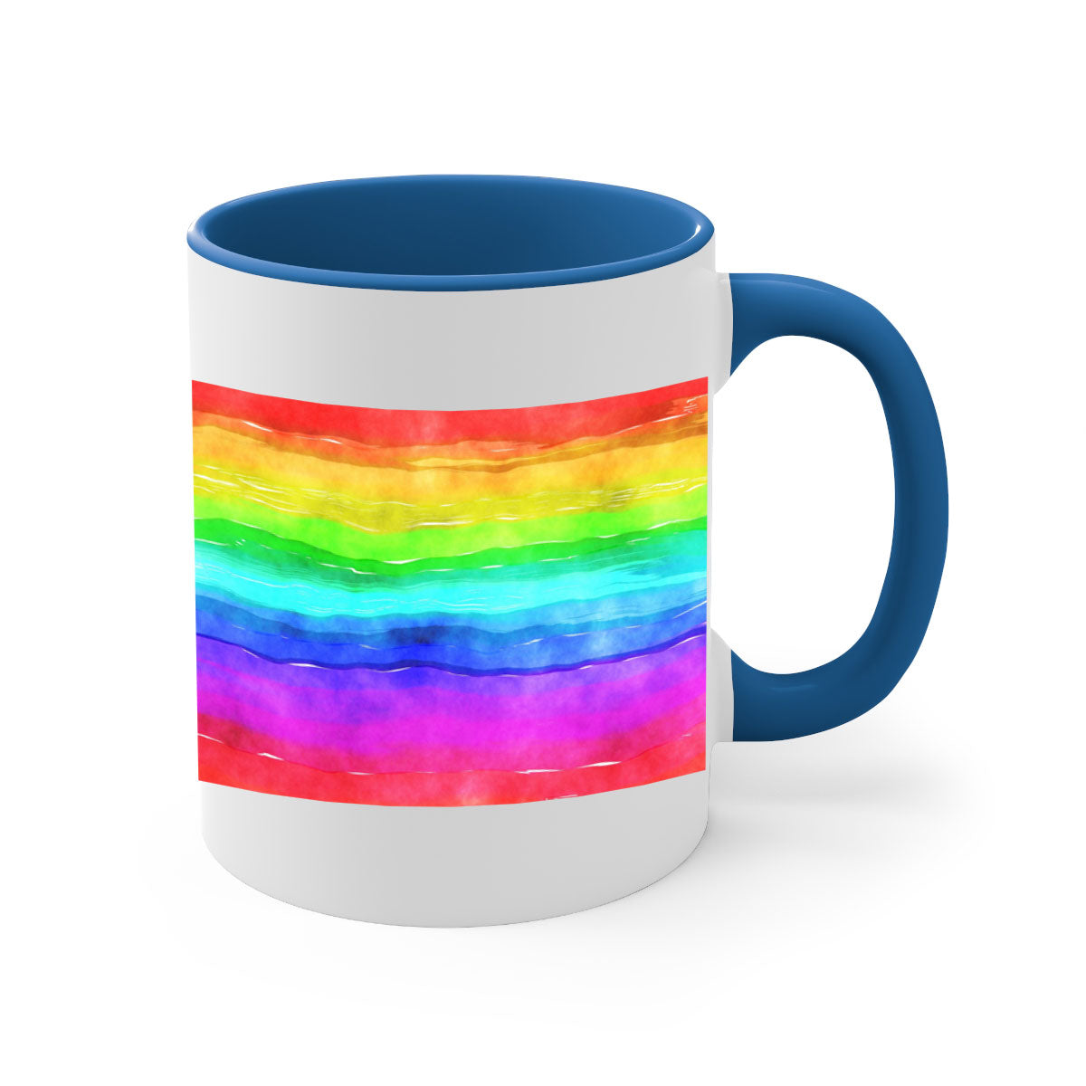 Abstract Rainbow 18# Mug featuring a glossy finish, colorful handle, and vibrant interior, perfect for coffee and tea lovers.