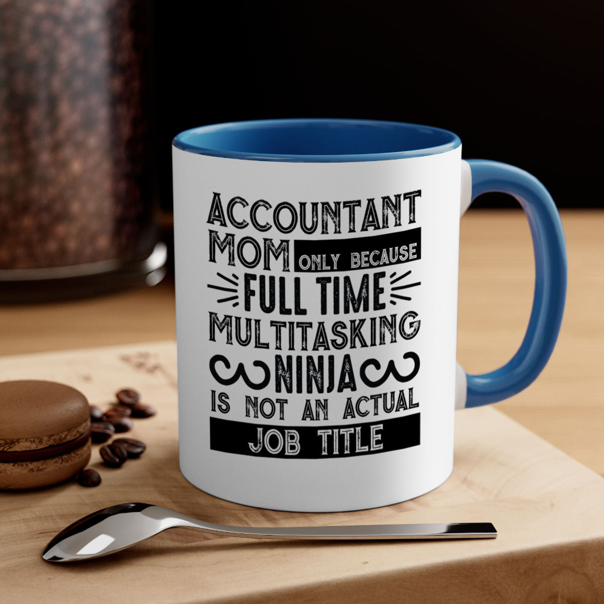 A stylish two-tone Accountant Mom Mug with a glossy finish, featuring a colored handle and interior, perfect for coffee or tea.