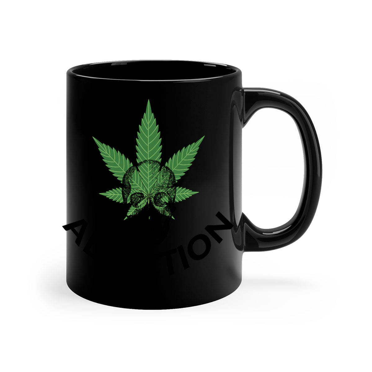 Addiction Cannabis 7# Mug featuring a two-tone design with a colored handle and glossy finish, available in multiple colors.
