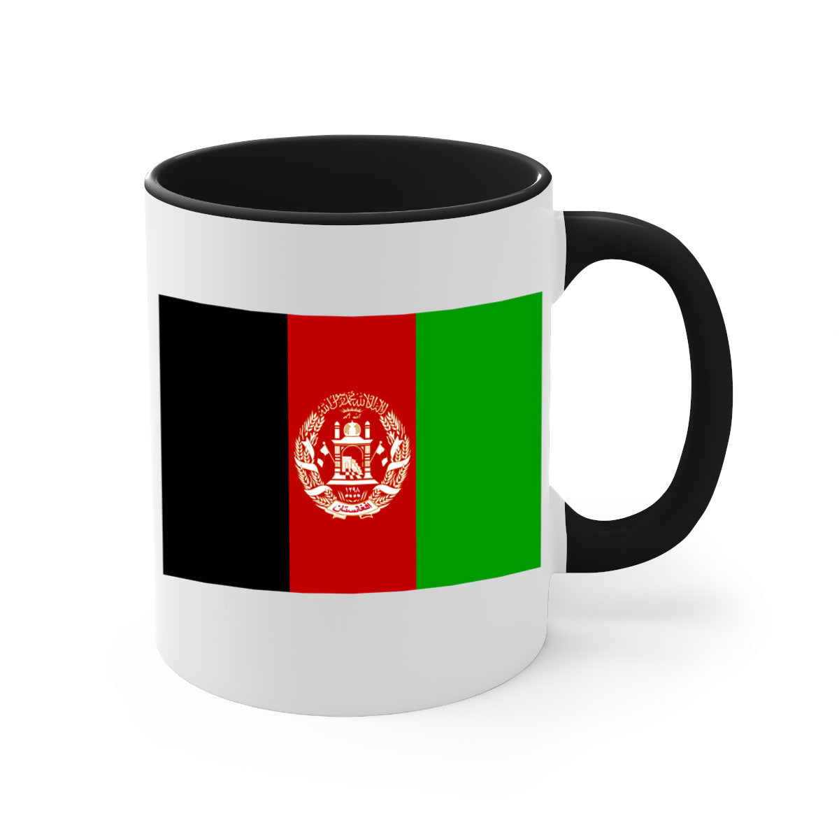 Afghanistan 197# Mug featuring a glossy finish with a colored handle and interior, available in multiple colors.