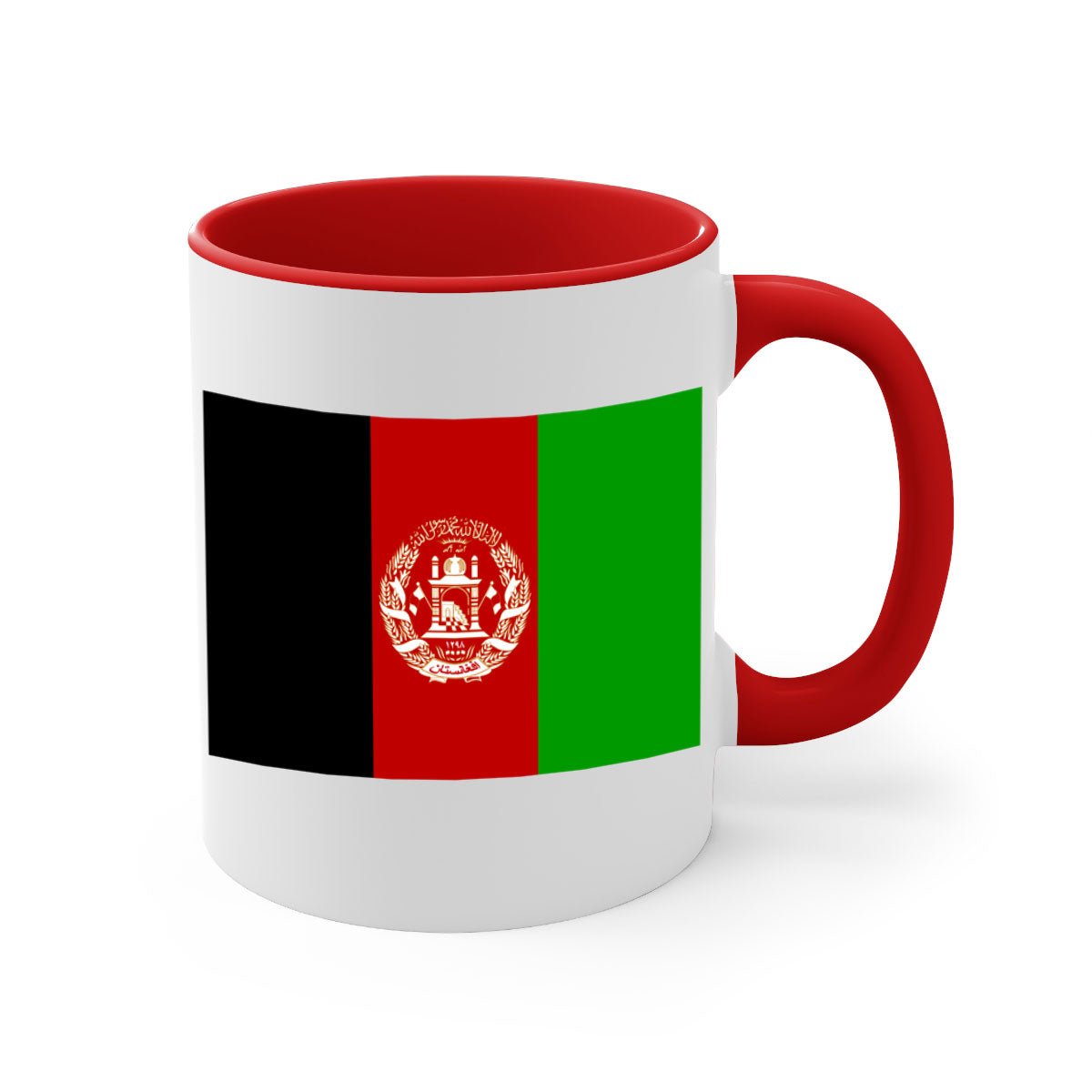 Afghanistan 197# Mug featuring a glossy finish with a colored handle and interior, available in multiple colors.