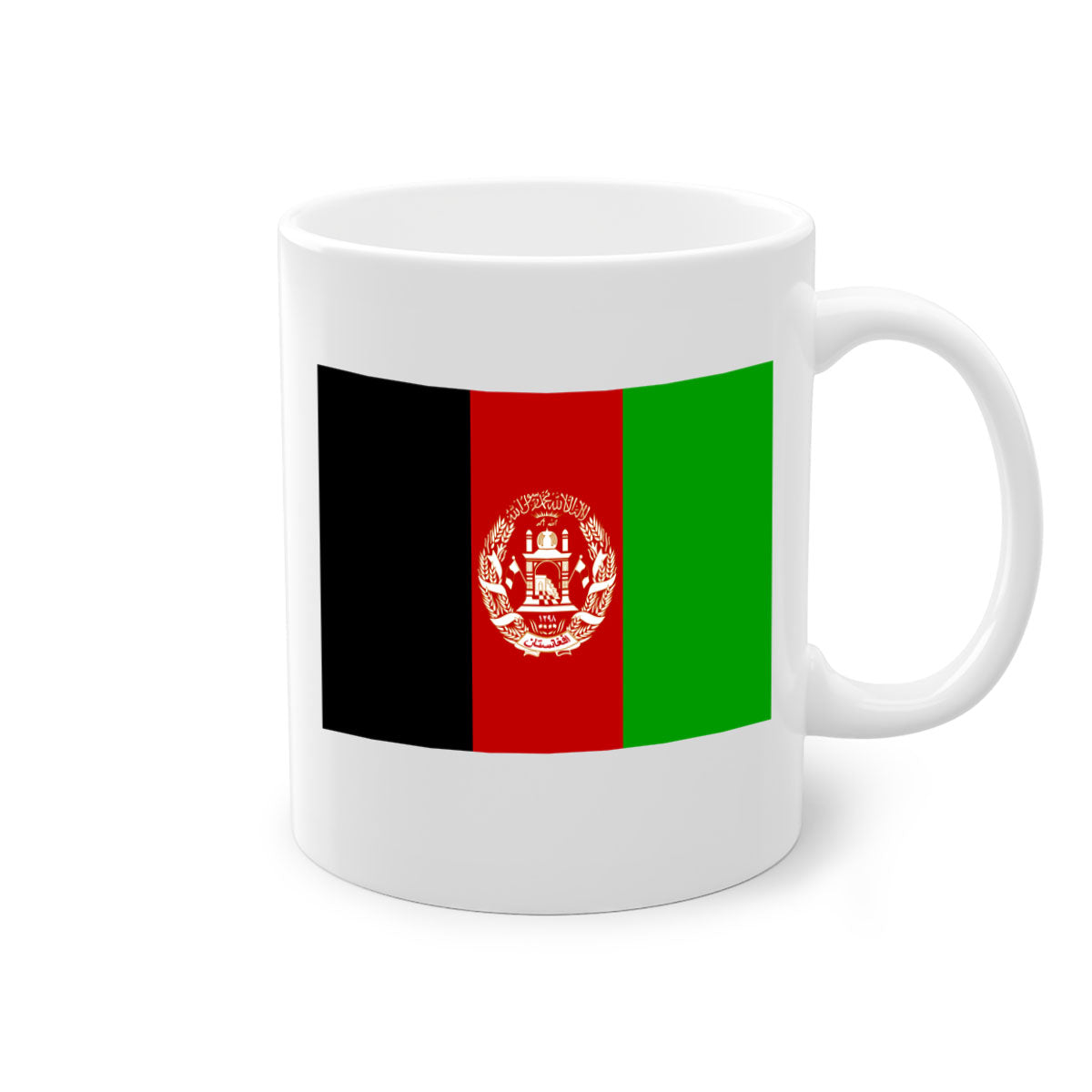 Afghanistan 197# Mug featuring a glossy finish with a colored handle and interior, available in multiple colors.