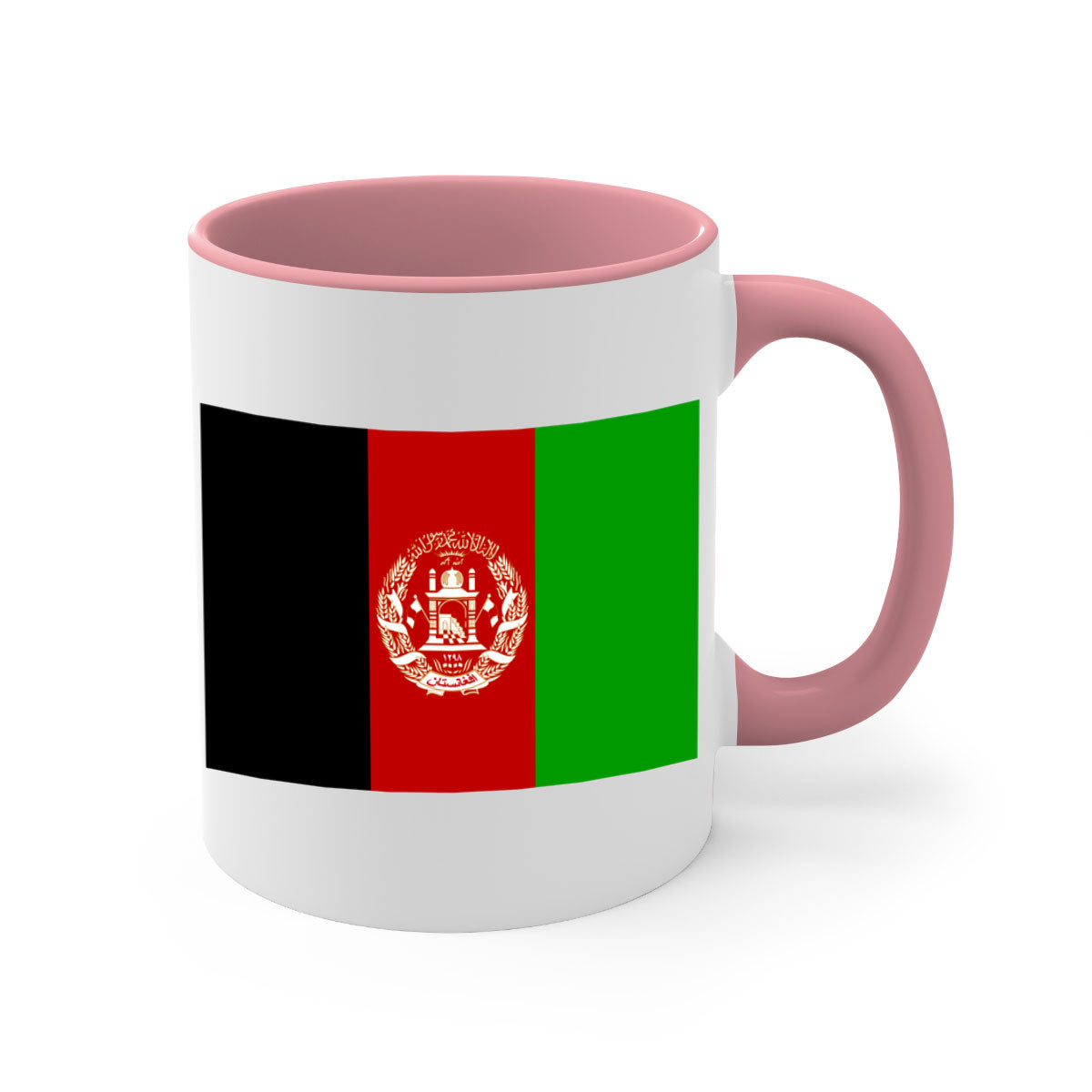 Afghanistan 197# Mug featuring a glossy finish with a colored handle and interior, available in multiple colors.