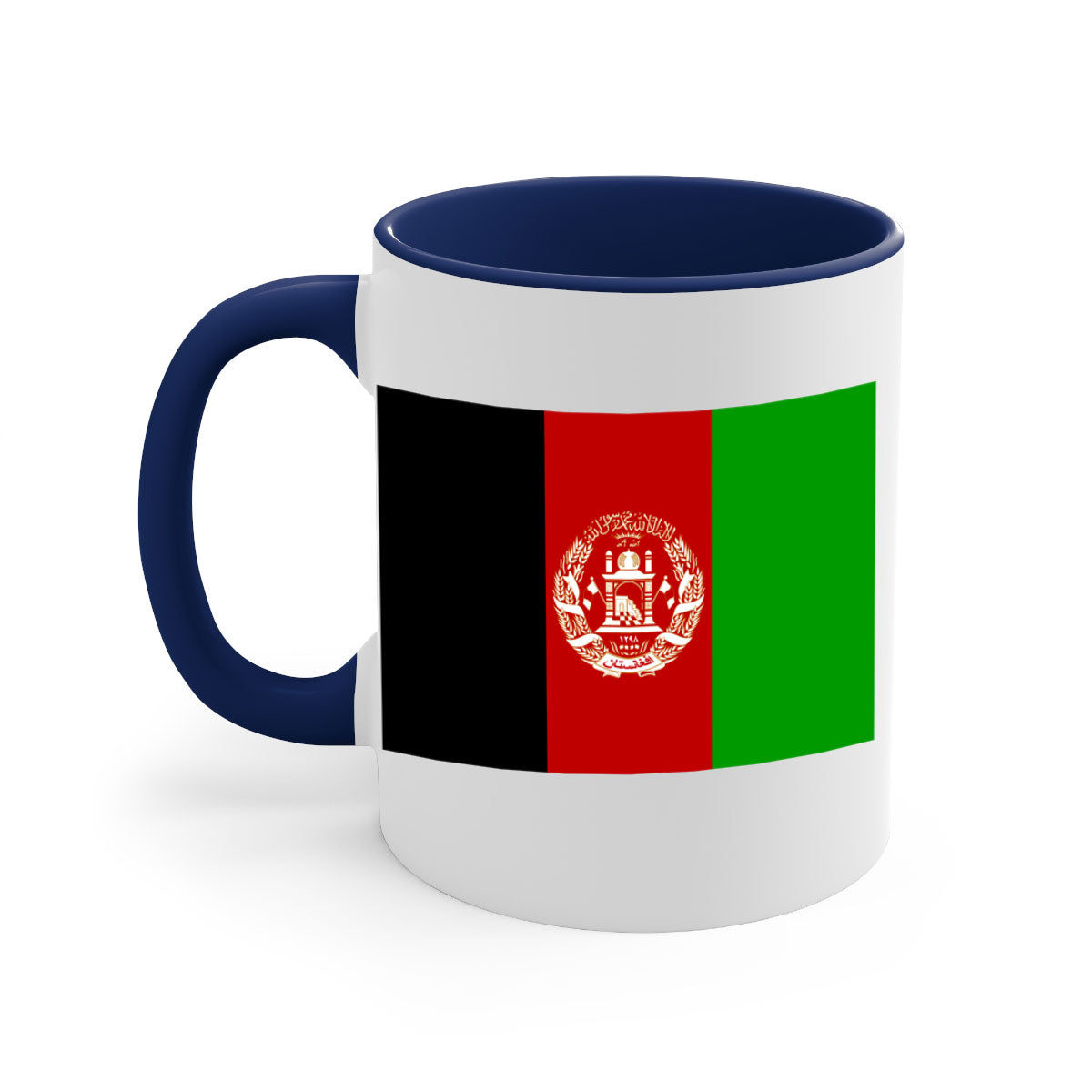 Afghanistan 197# Mug featuring a glossy finish with a colored handle and interior, available in multiple colors.