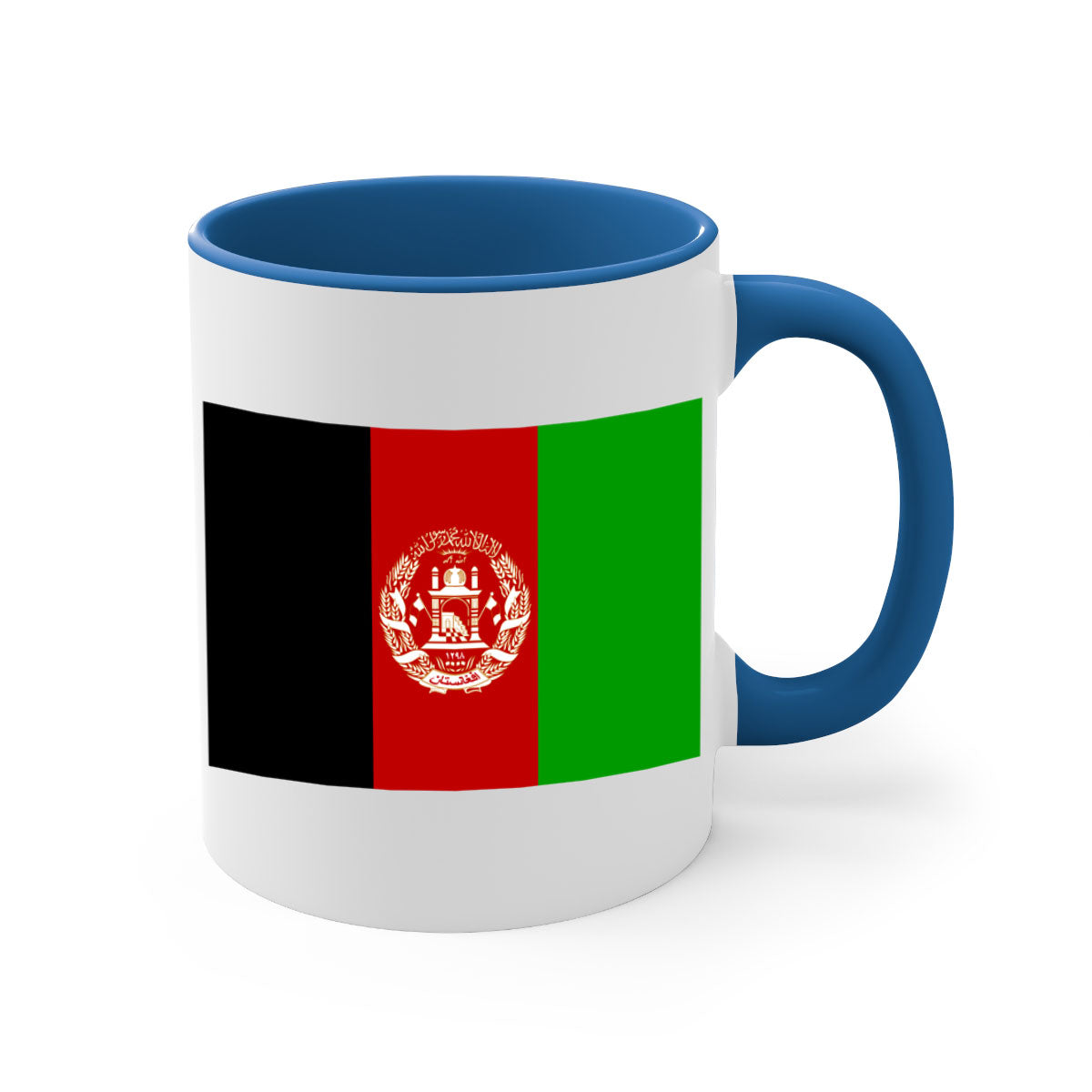 Afghanistan 197# Mug featuring a glossy finish with a colored handle and interior, available in multiple colors.