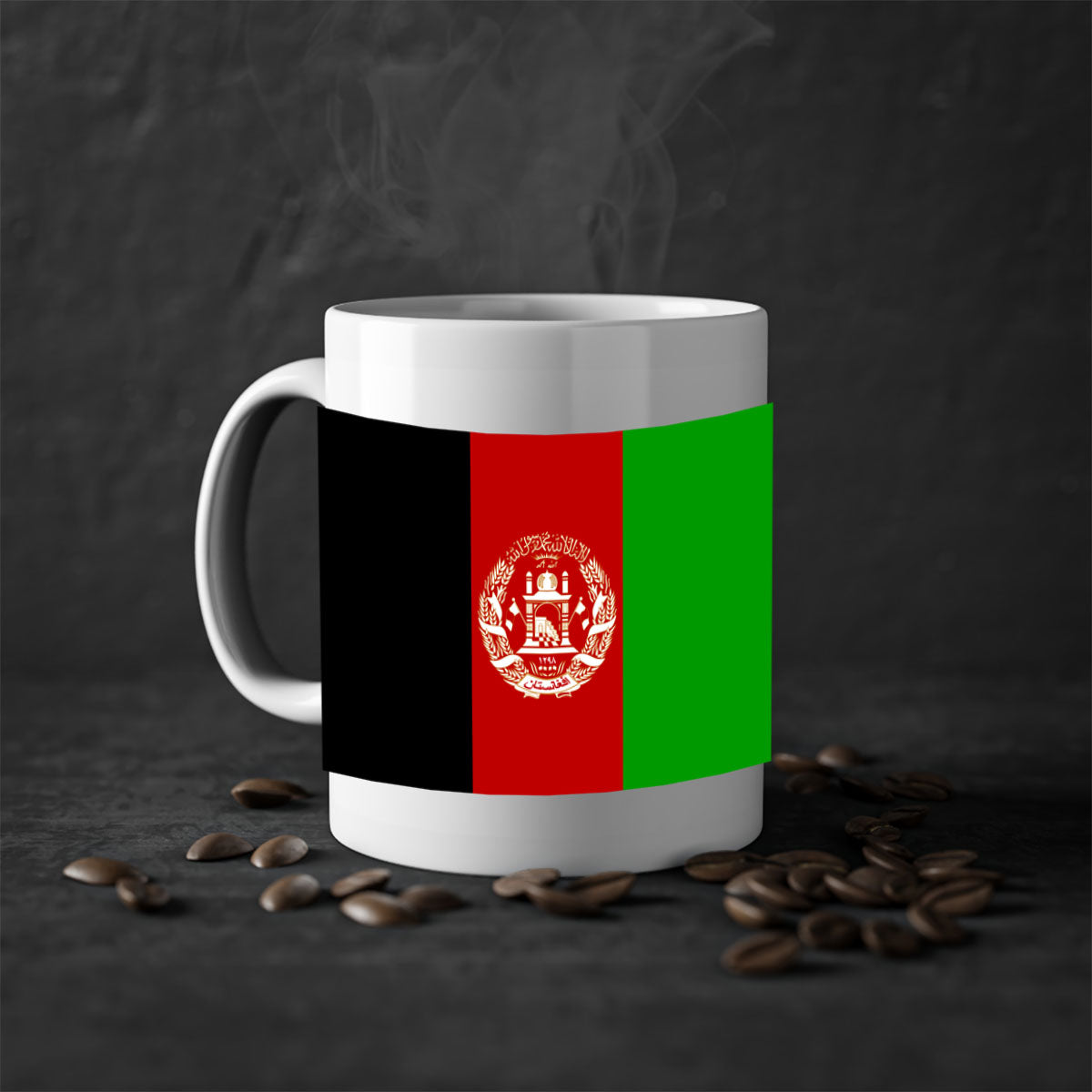 Afghanistan 197# Mug featuring a glossy finish with a colored handle and interior, available in multiple colors.