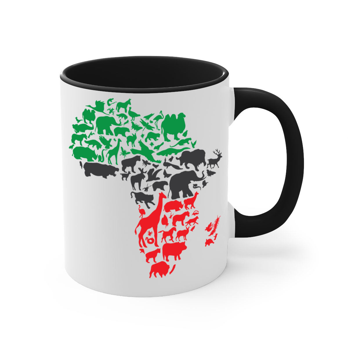 A stylish two-tone Africa Animals Color 278# Mug featuring a glossy finish, colored handle, and interior, perfect for coffee or tea.
