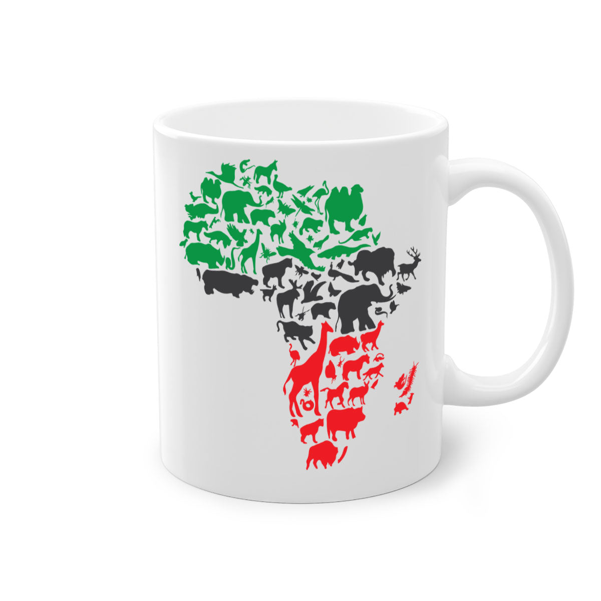 A stylish two-tone Africa Animals Color 278# Mug featuring a glossy finish, colored handle, and interior, perfect for coffee or tea.