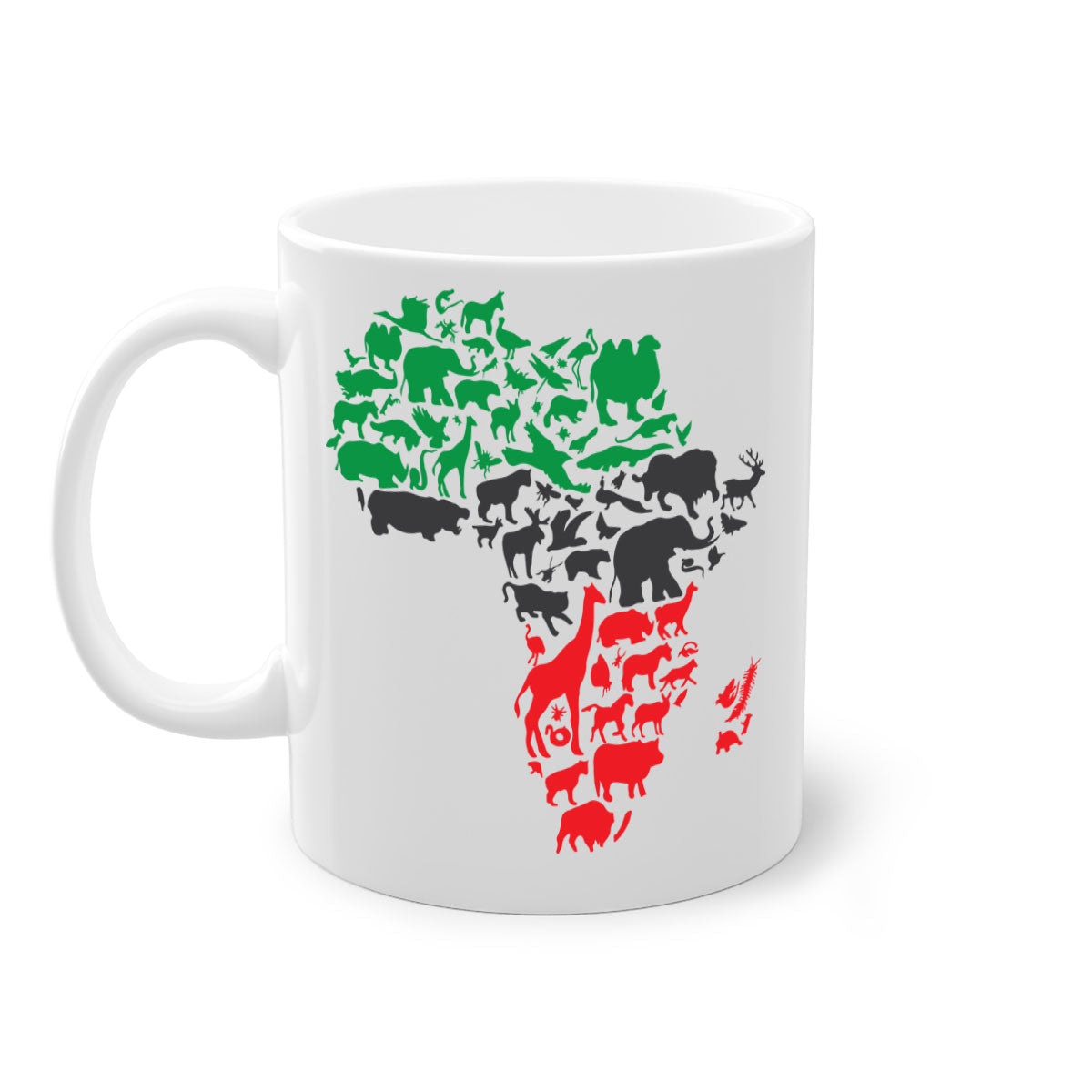 A stylish two-tone Africa Animals Color 278# Mug featuring a glossy finish, colored handle, and interior, perfect for coffee or tea.