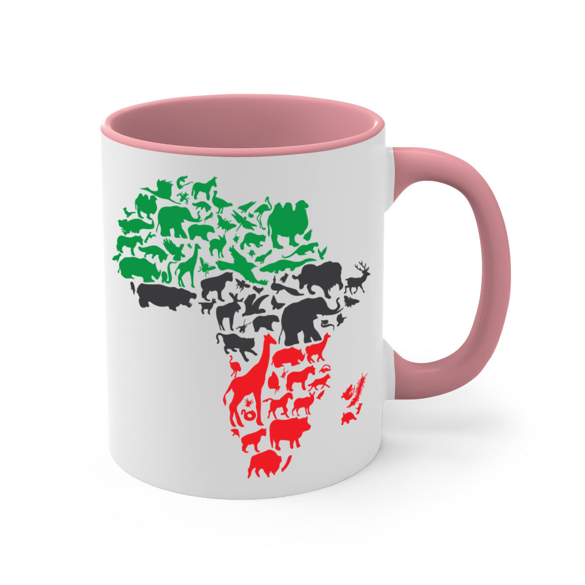 A stylish two-tone Africa Animals Color 278# Mug featuring a glossy finish, colored handle, and interior, perfect for coffee or tea.