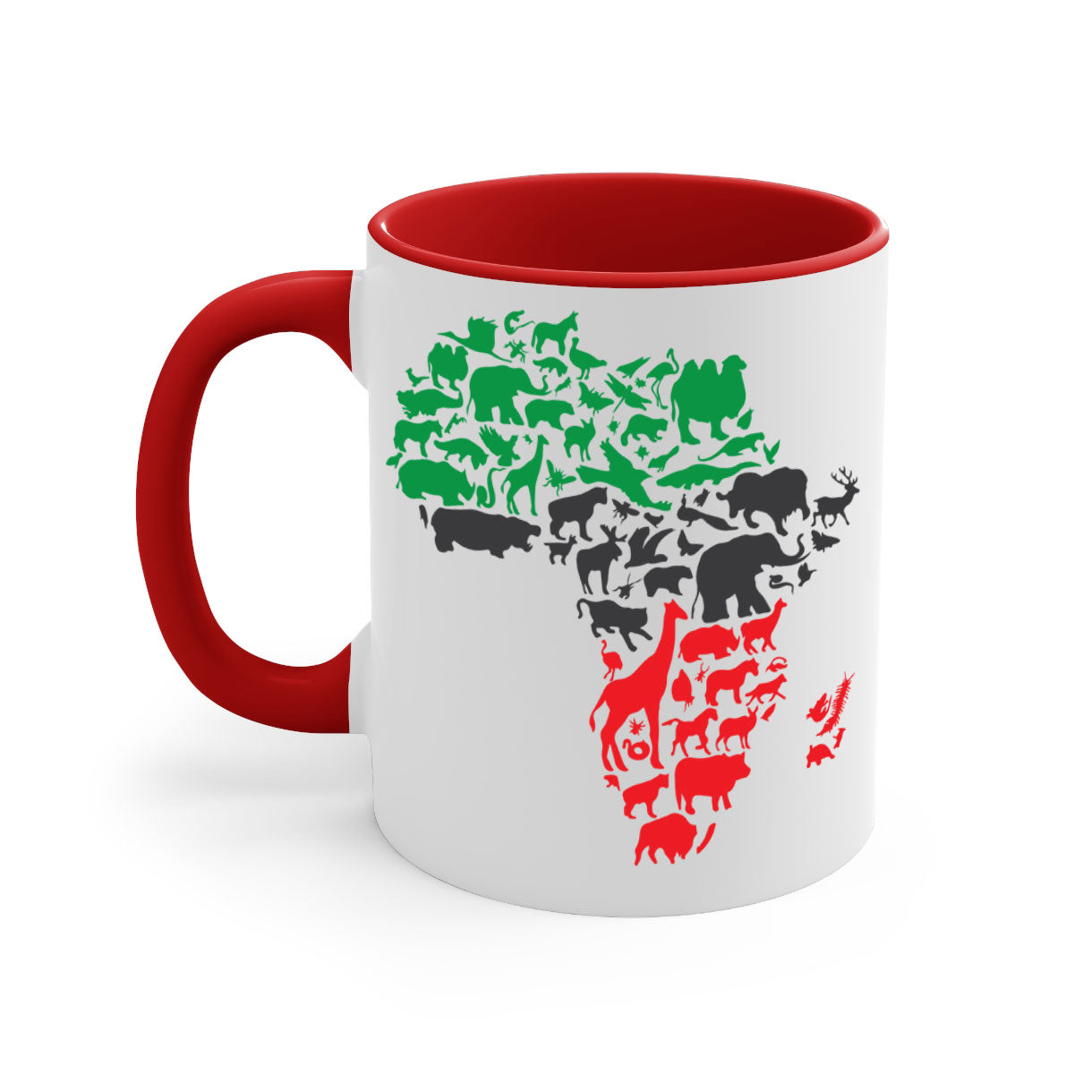 A stylish two-tone Africa Animals Color 278# Mug featuring a glossy finish, colored handle, and interior, perfect for coffee or tea.