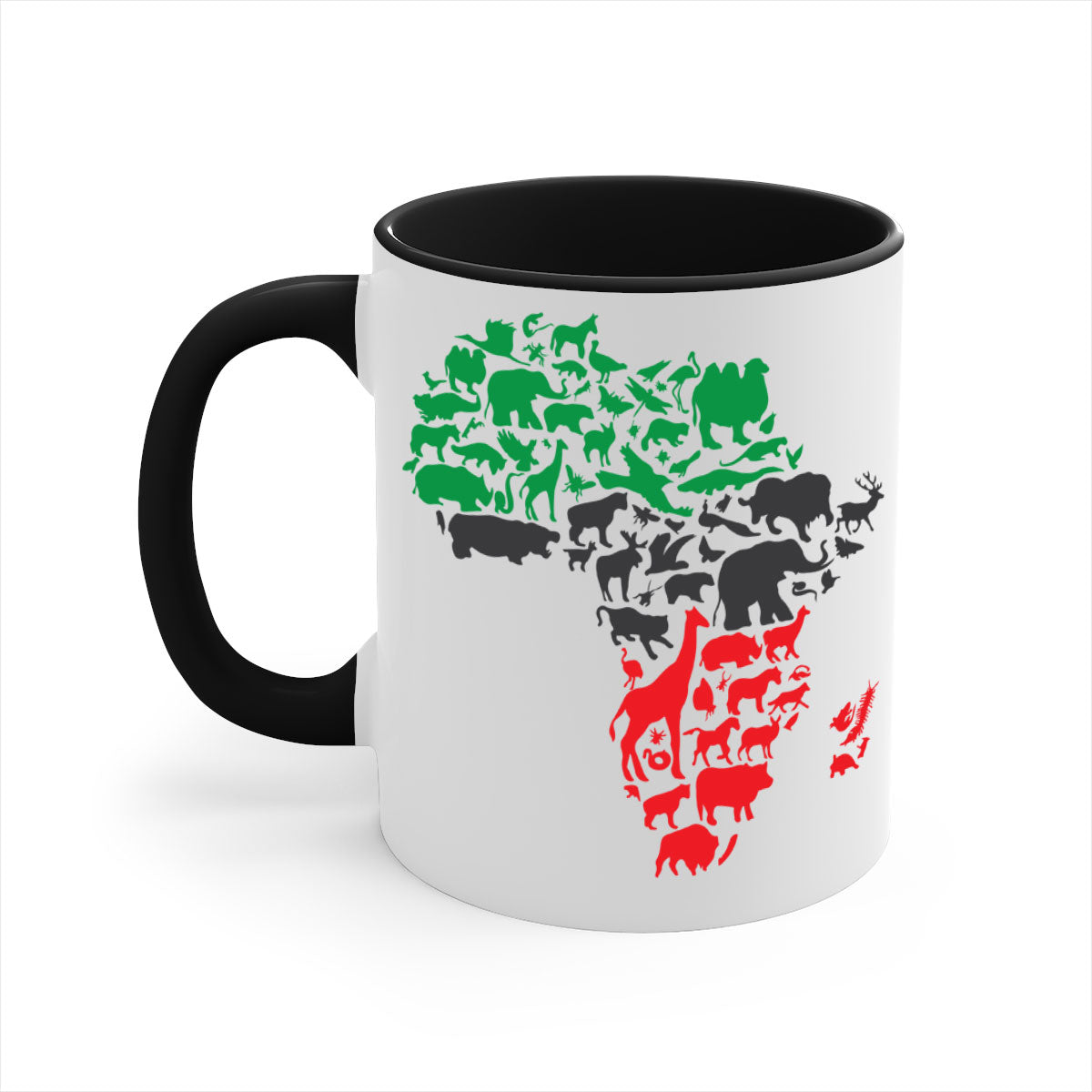 A stylish two-tone Africa Animals Color 278# Mug featuring a glossy finish, colored handle, and interior, perfect for coffee or tea.