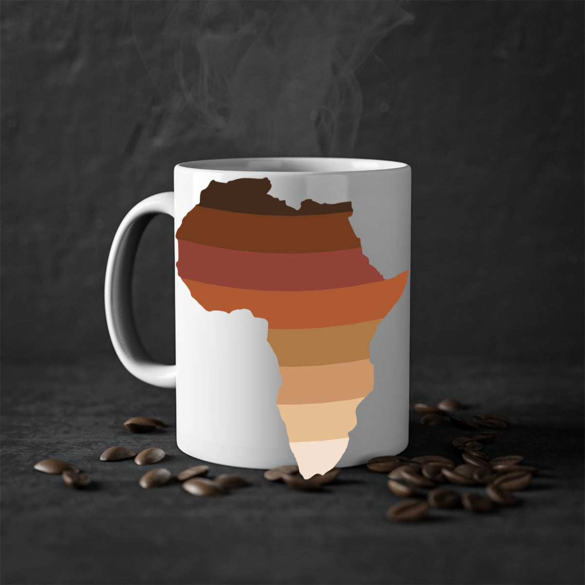 Africa Shades 277# Mug featuring a glossy finish with a colored handle and interior, available in multiple colors.