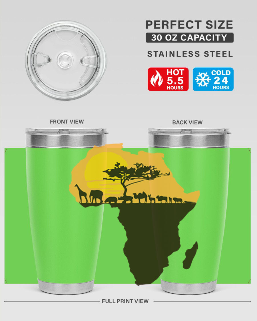 A stylish cotton tank top featuring a unique Africa with animals design, perfect for casual wear and showcasing a love for wildlife.