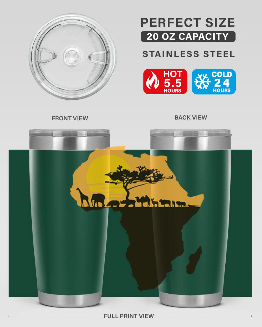 A stylish cotton tank top featuring a unique Africa with animals design, perfect for casual wear and showcasing a love for wildlife.