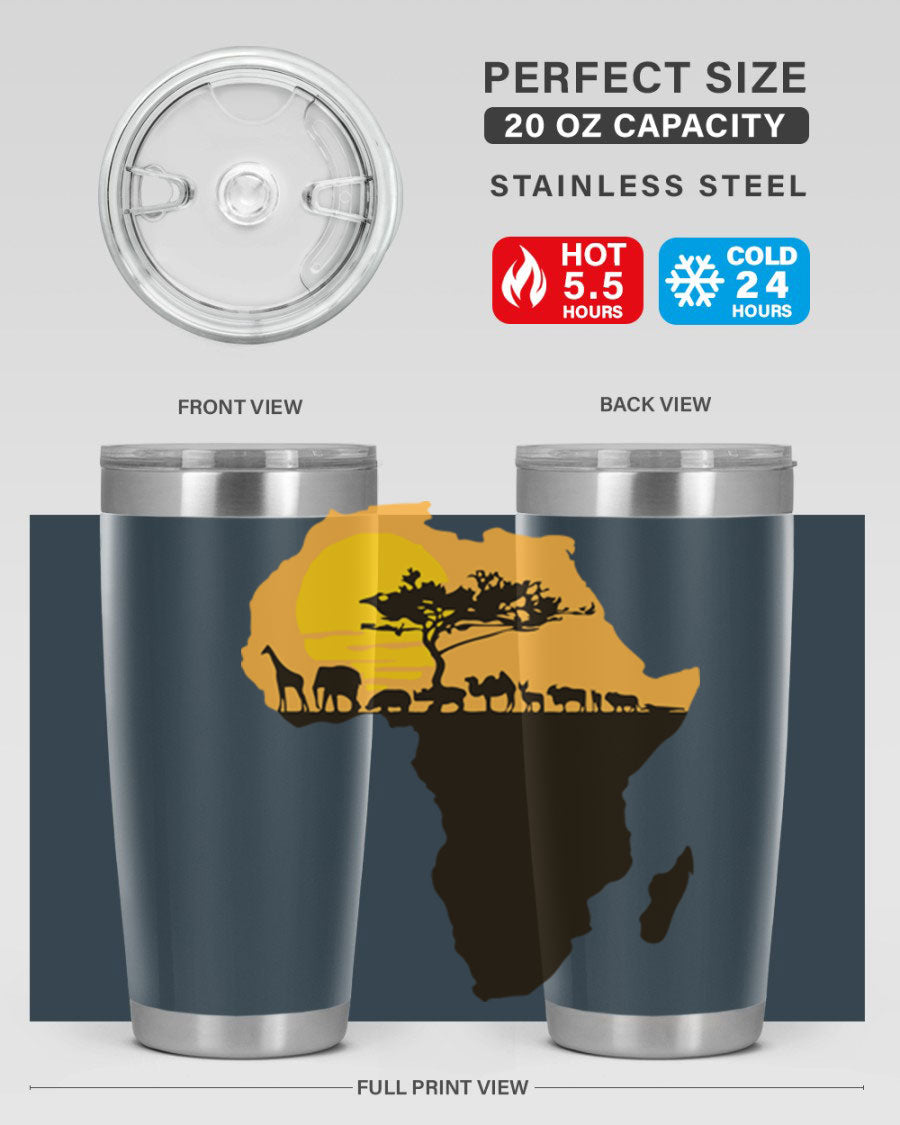 A stylish cotton tank top featuring a unique Africa with animals design, perfect for casual wear and showcasing a love for wildlife.